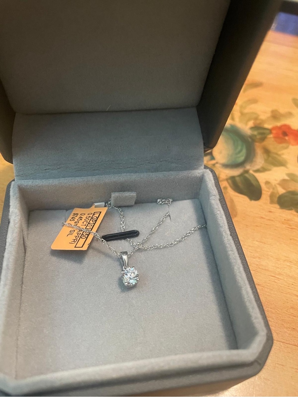 Classic Solitaire Pendant Necklace in Silver with Lab Diamond